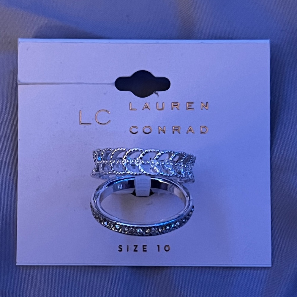 LC Lauren Conrad Silver Ring Set